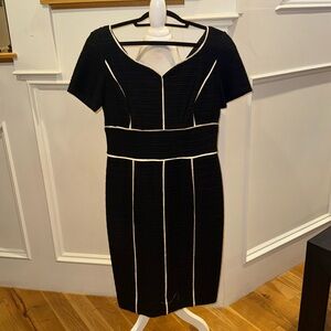 Black dress with white trim, size 6